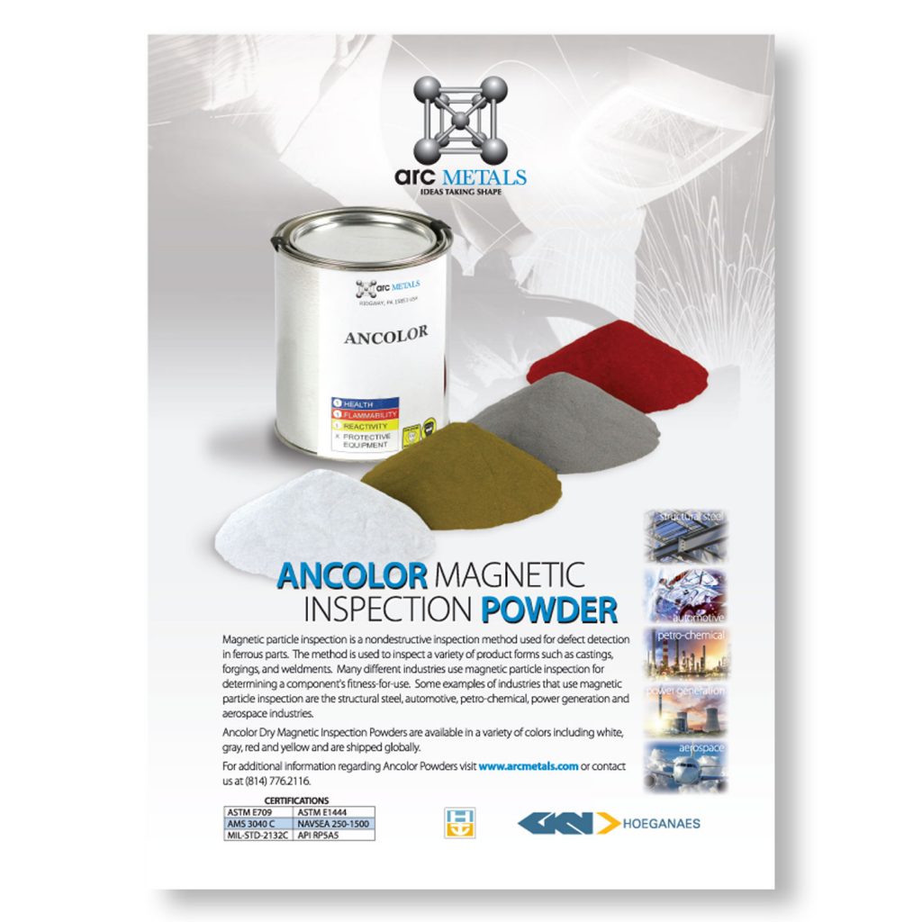 ARC Metals Ancolor Magnetic Powder 1pg product ad design