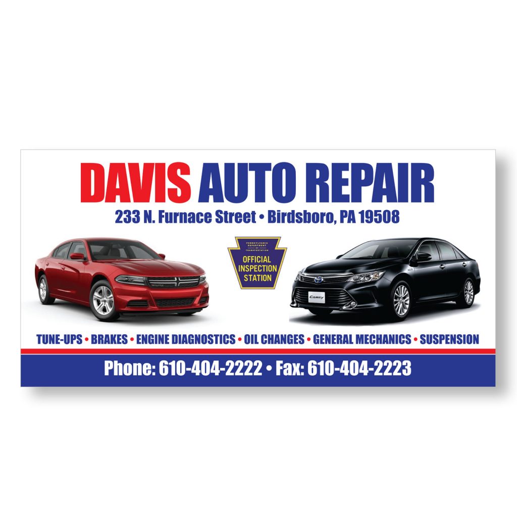 96x48 Davis Auto Repair building signage design