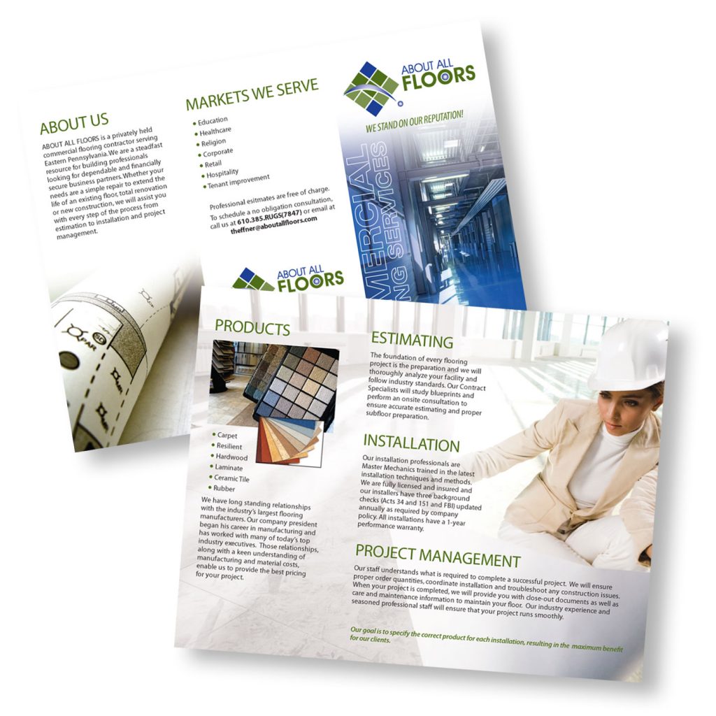 About All Floors Commercial Services trifold brochure design