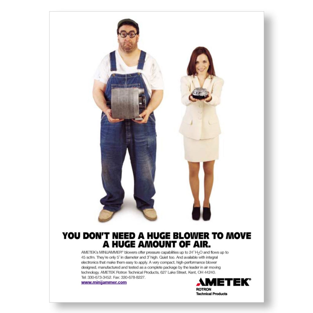 AMETEK Vacuum Motor 1 pg product ad design