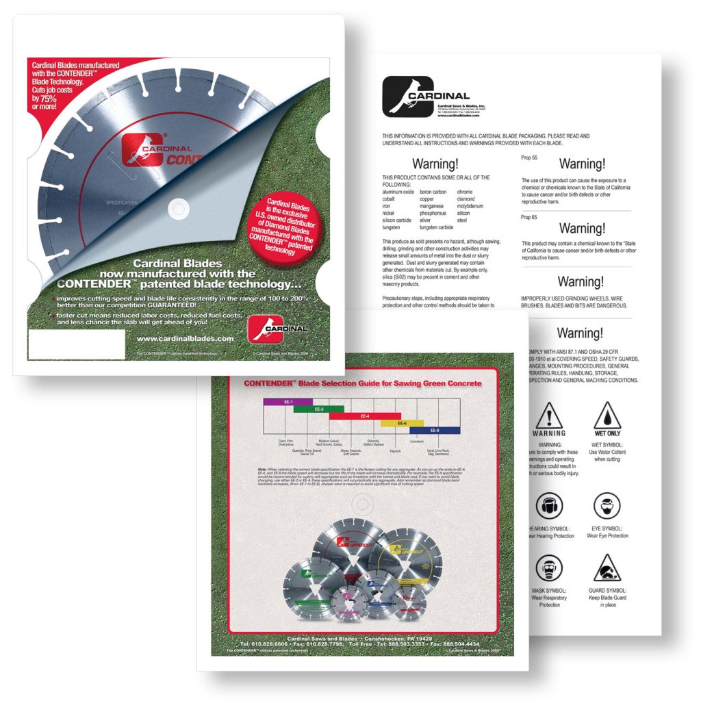 Cardinal Saws & Blades Inc blade packaging design