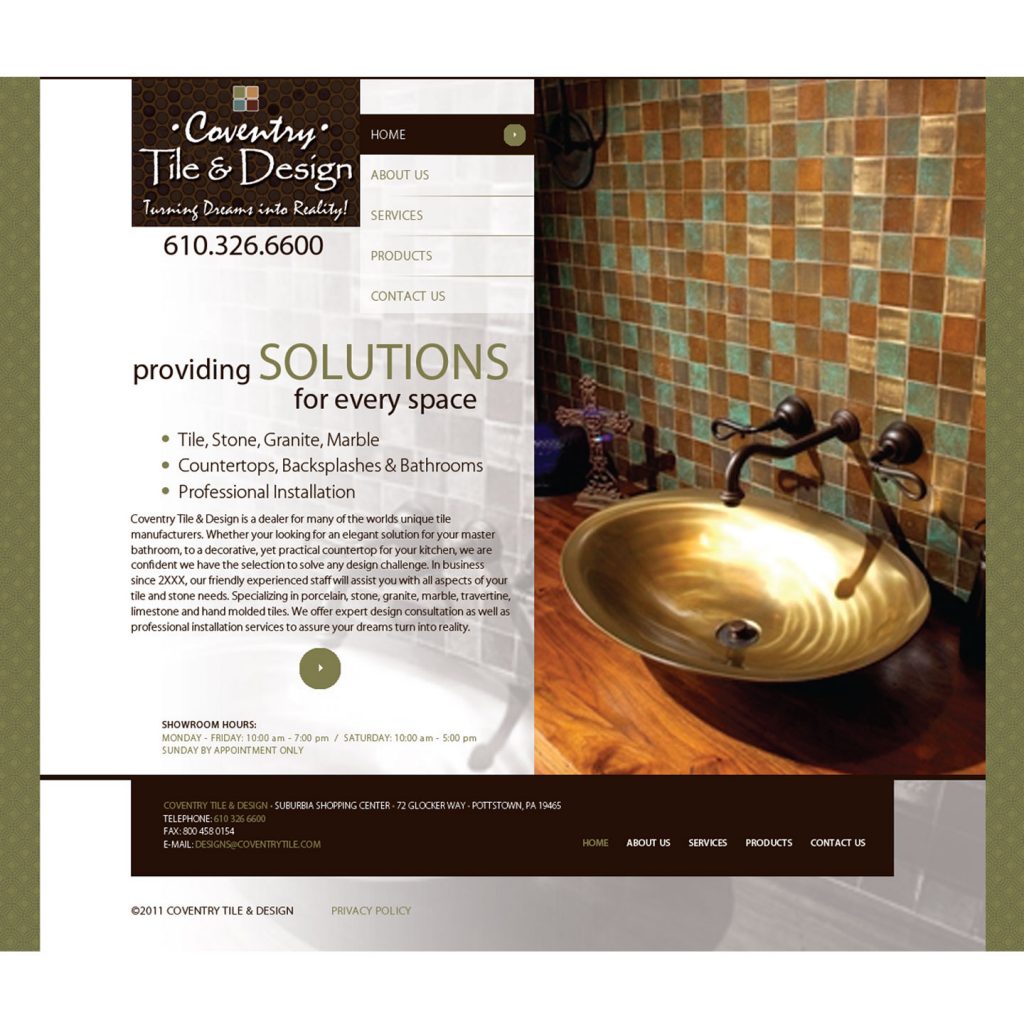 Coventry Tile & Design website design