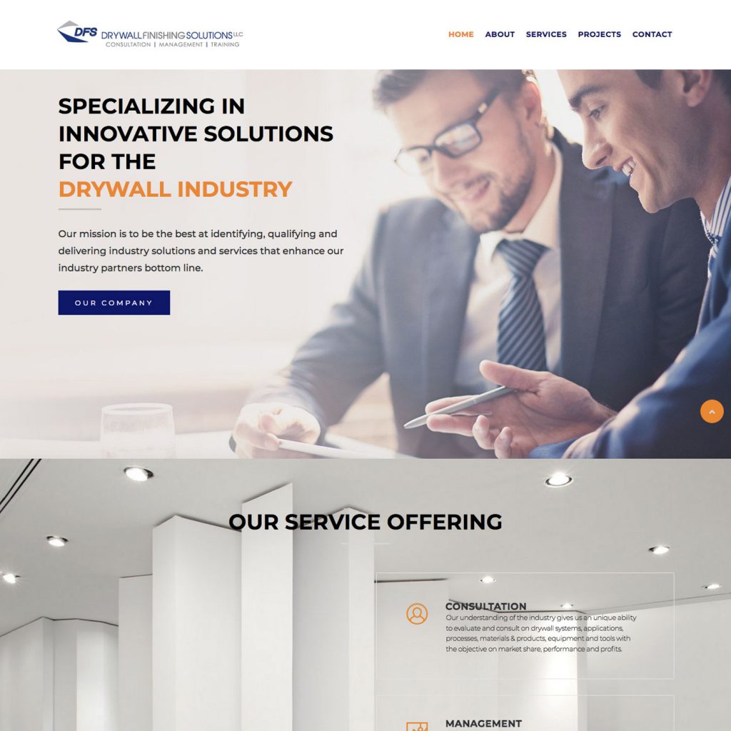 Drywall Finishing Solutions Inc. website design