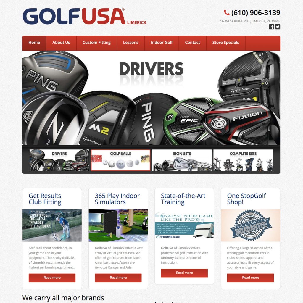 GolfUSA Limerick website design