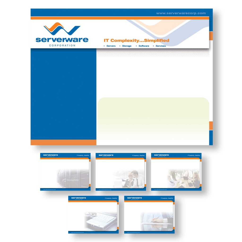 Serverware Corporation Powerpoint Presentation template design