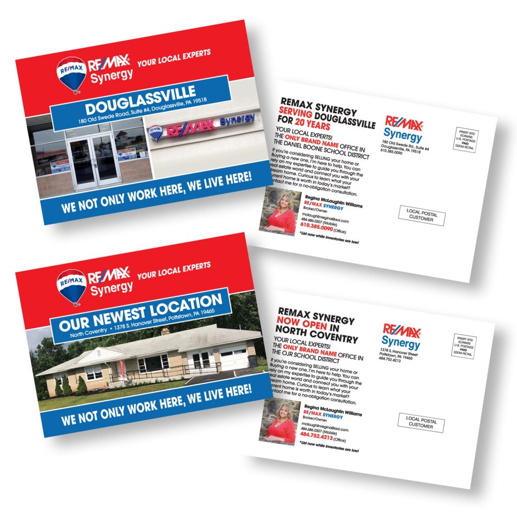 RE/MAX Synergy Direct Mail postcard design