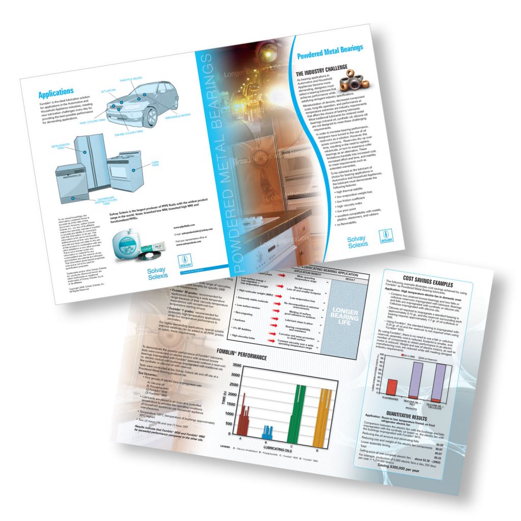 Solvay Solexis Powdered Metal Bearings brochure design