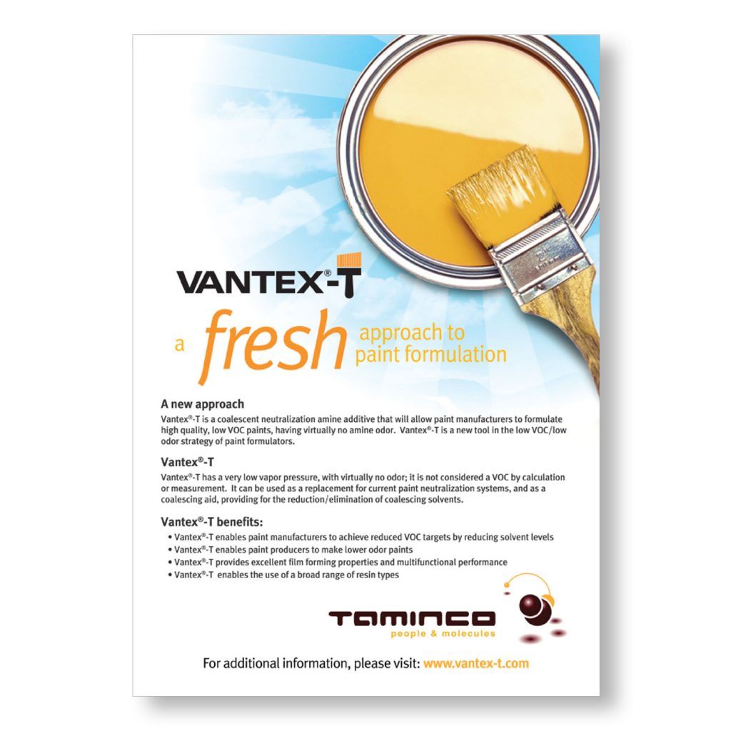 Taminco VantexT 1pg print ad design